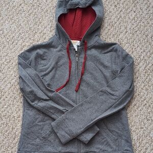 Talbots Hoodie Gray With Red Lining. Small.